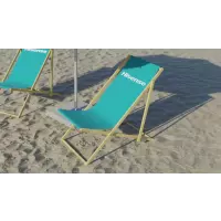 Animacja 3D leżak na plaży